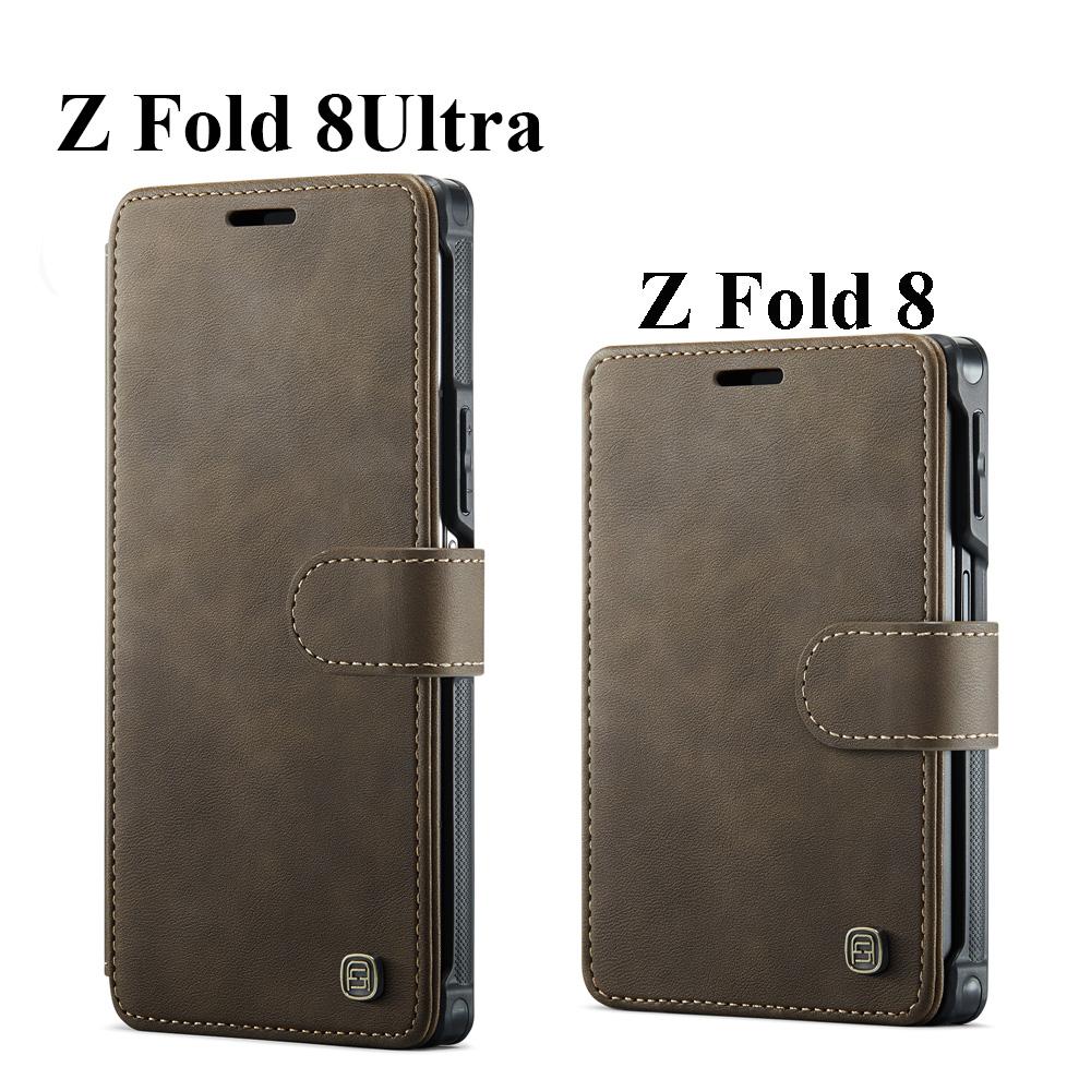 Wireless Charging Flip Wallet Case for Samsung Galaxy Z Fold 8 8Ultra Fold8 Fold8Ultra Stand Phone Case Leather Phone Cover