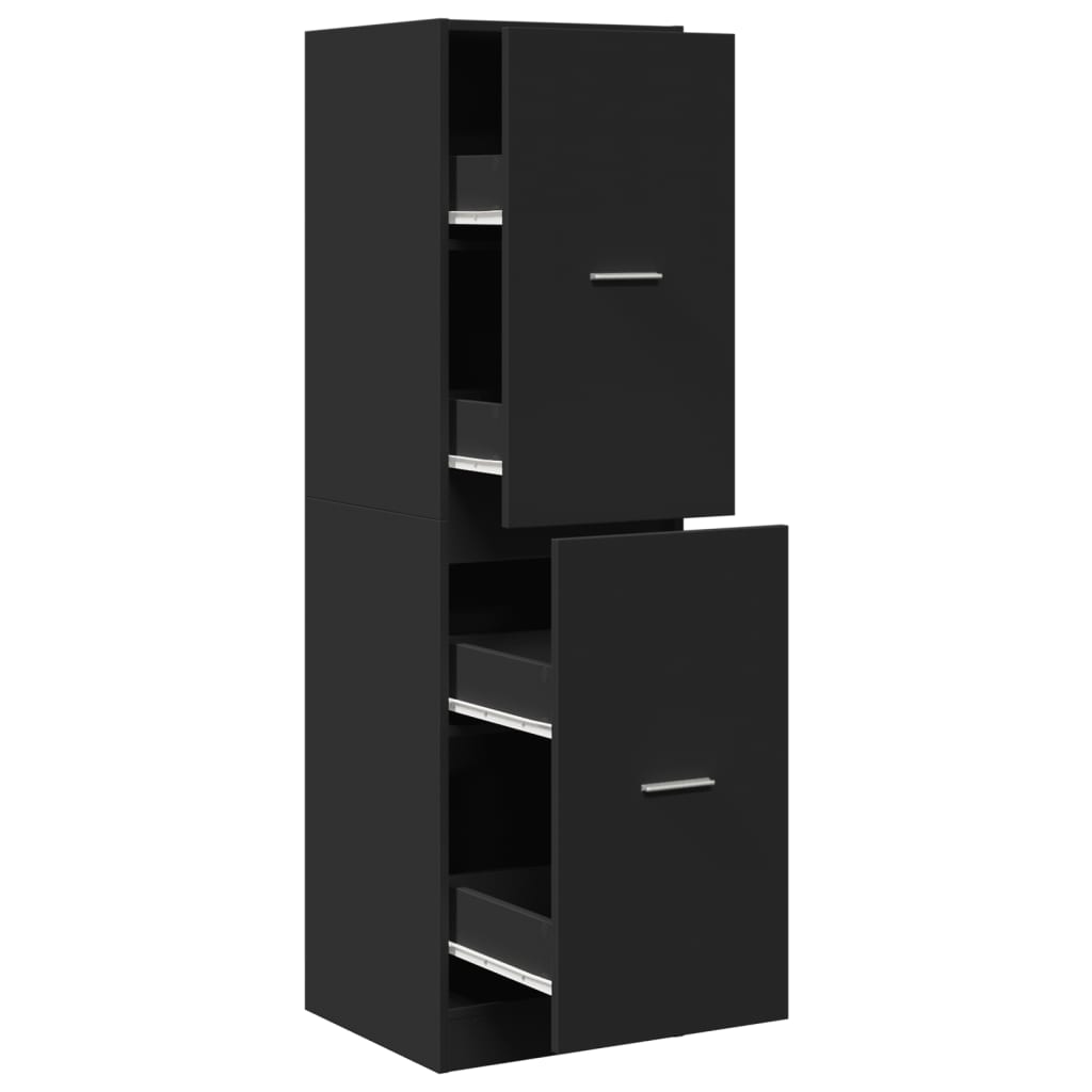 Pharmacy Cabinet Black 40 x 41 x 144.5 cm Engineered Wood