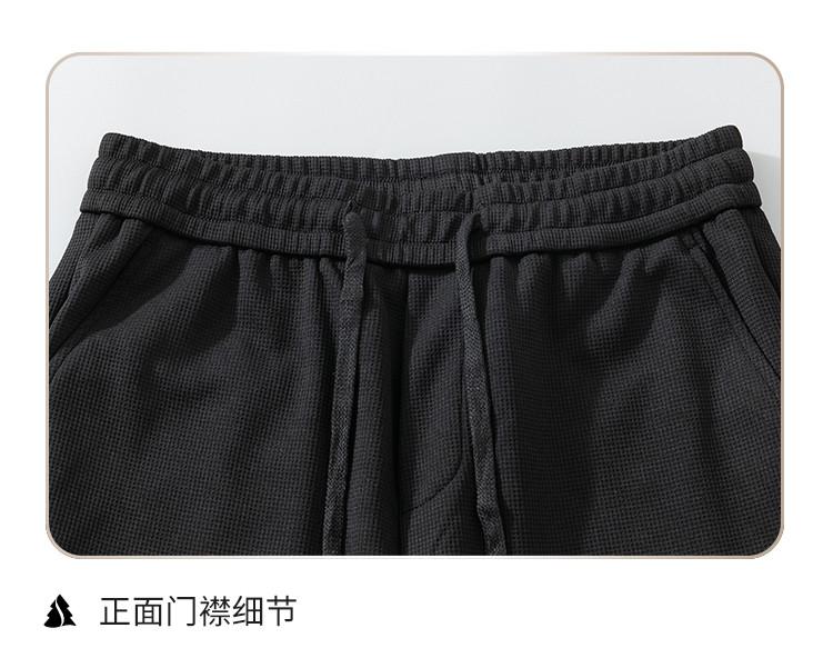 Summer new breathable business micro elastic elastic waist shorts with waffle texture, sports pants, men's casual pants