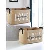 Set of 2 Jute, Inner Cabinet Laundry Children's Room Toy Organizer Folding, Storage Basket Organizer