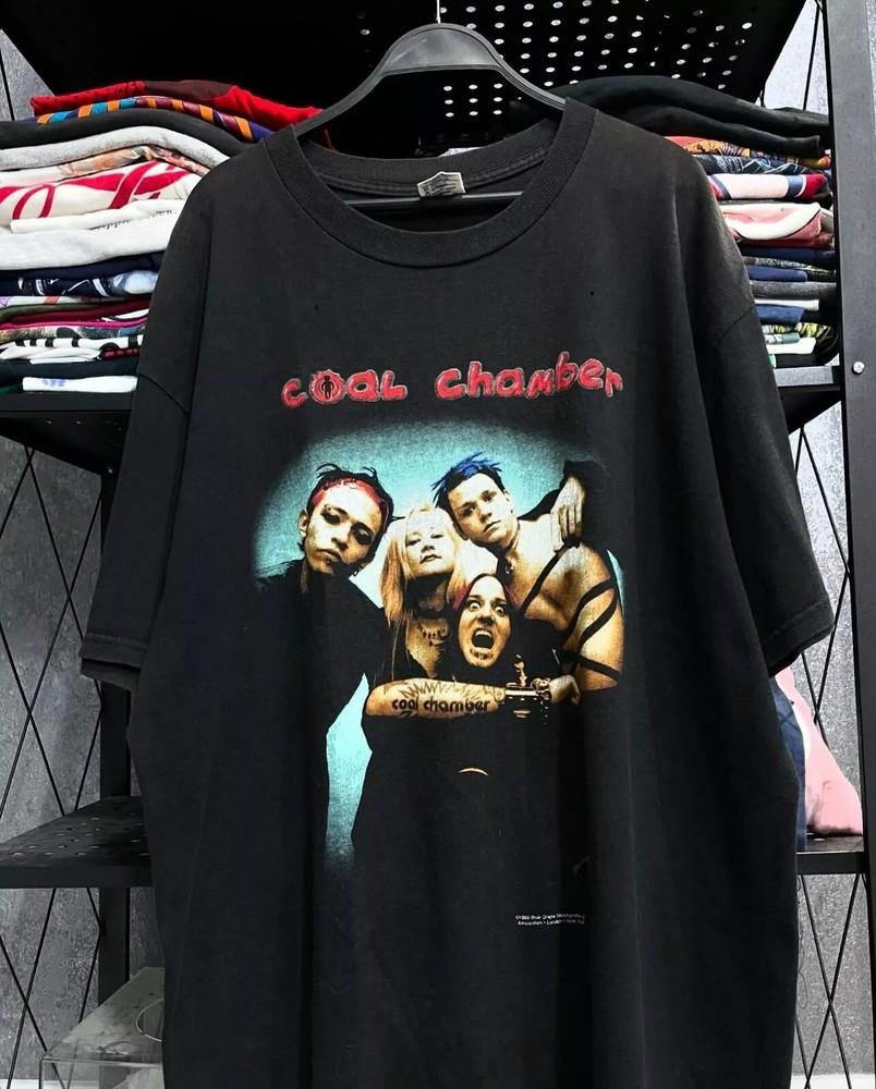 Футболка с принтом группы Coal Chamber 1990-х годов Рок-группа Черная Унисекс Футболка Репринт S5XL Унисекс Футболка