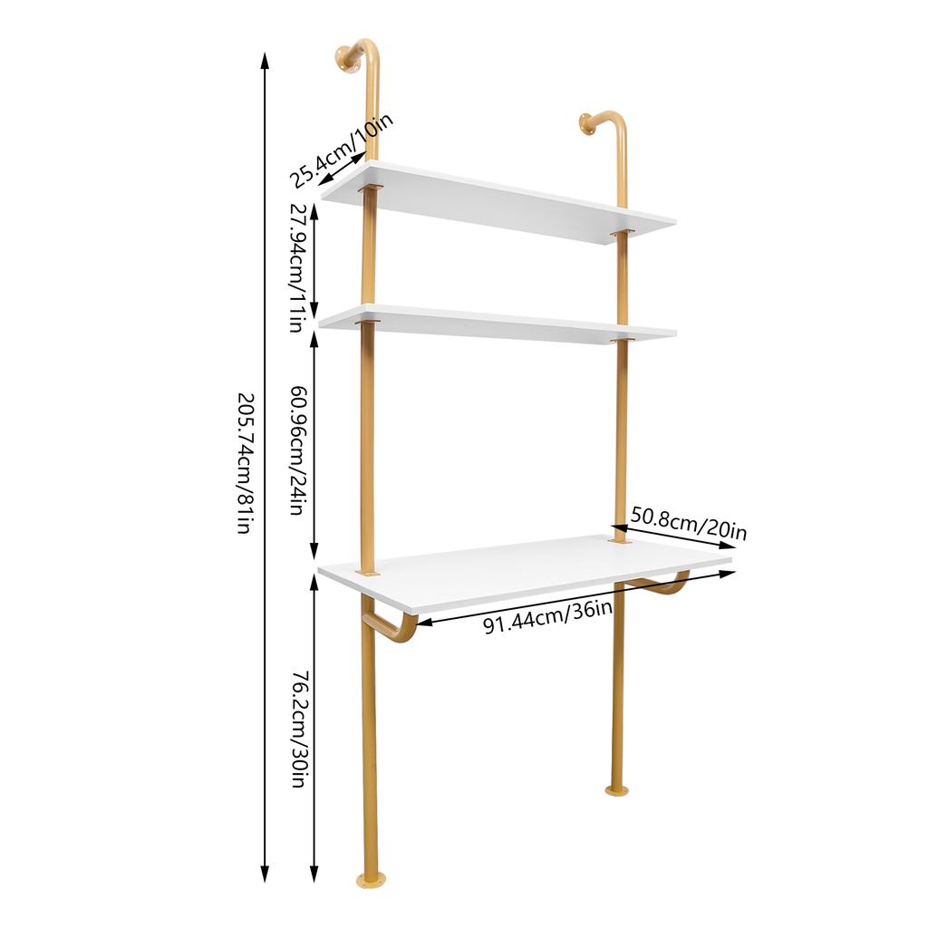 3-ярусный настенный стол, Настенный компьютерный письменный стол, Настенный органайзер Железо, Эко-доска для дома, Студенческих общежитий