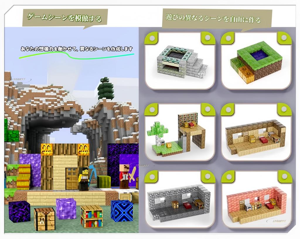 Магнитный Майнкрафт Магнитный Блок Сделай Сам Магнитное Строительство Бесплатный Обучающий Подарок на День Рождения Штуки 8 Блоков, Игрушки в Стиле Майнкрафт, Блоки,