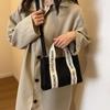 Модная холщовая сумка-тоут с принтом из букв Наплечная сумка для женщин