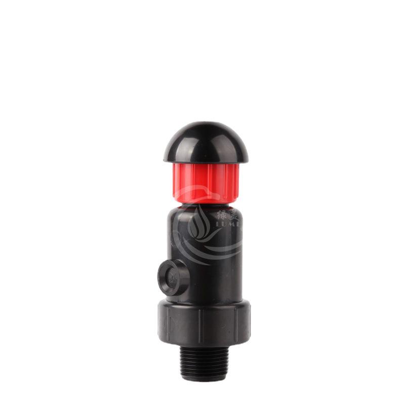 6-Pack 1-inch Black Plastic Automated Air Release Valve for Drip Irrigation and Micro Sprinklers