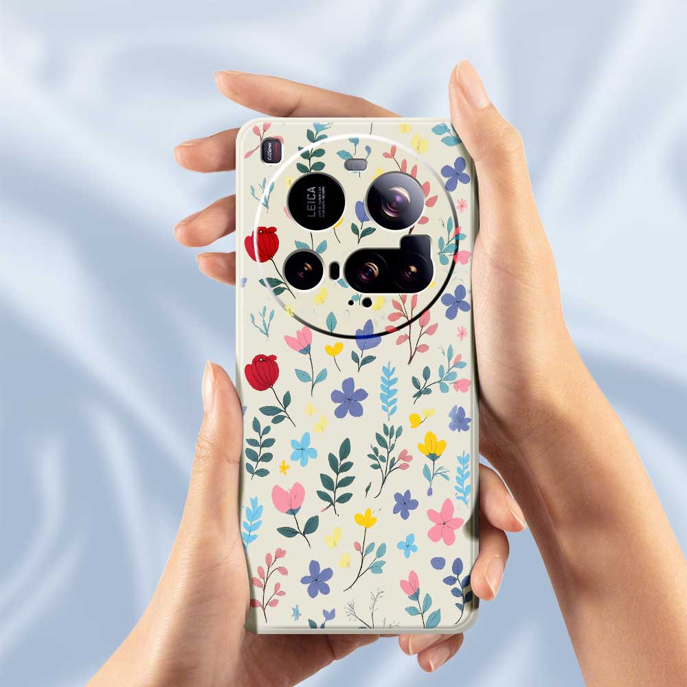 For Xiaomi 15 Ultra Case Colorful Flower Branches Pattern Printing Straight Edge TPU Phone Back Cover