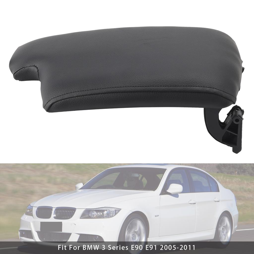 Черная кожаная крышка подлокотника центральной консоли для BMW E90 E91 E92 E93 51169134486