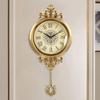 Металлические латунные настенные часы для гостиной, современное дизайнерское креативное украшение, бесшумные часы в американском стиле