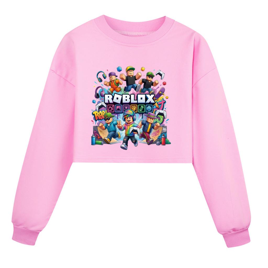 5573 Kids Girls Roblox Printed Round Neck Colorful Long Sleeves Sweatshirt
