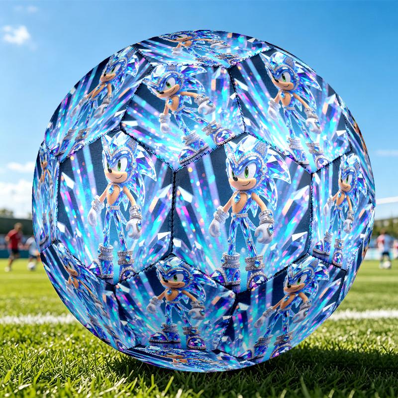Size 5 Soccer Ball - Outdoor Sport Football with Sonic Pattern, Ideal Gift for Birthdays, Christmas, Father's Day, Graduation