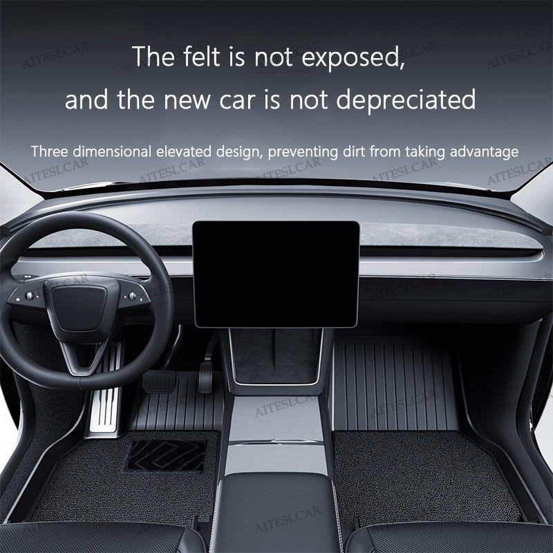 For Tesla Model Y L Launch 2026 Car Floor Mats All-inclusive Threshold Style Foot Pads Protective Pad Interior Accessories