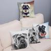 Home Bedroom Pillowcase Cute Schnauzer Print Cushion Cover Decor