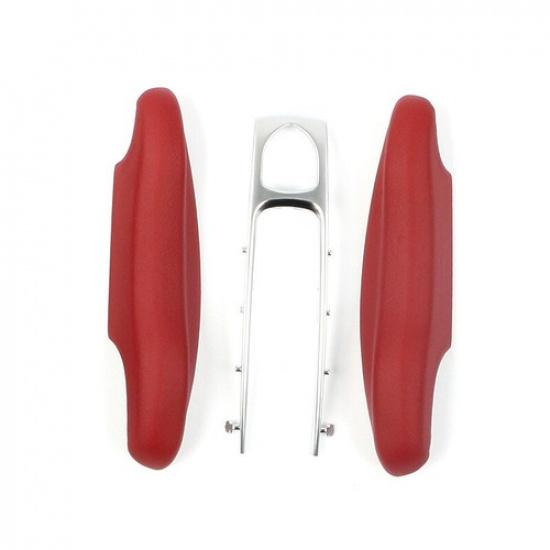 Real Leather Side + Silver Middle Car Remote Key Case For Porsche Panamera 17 18
