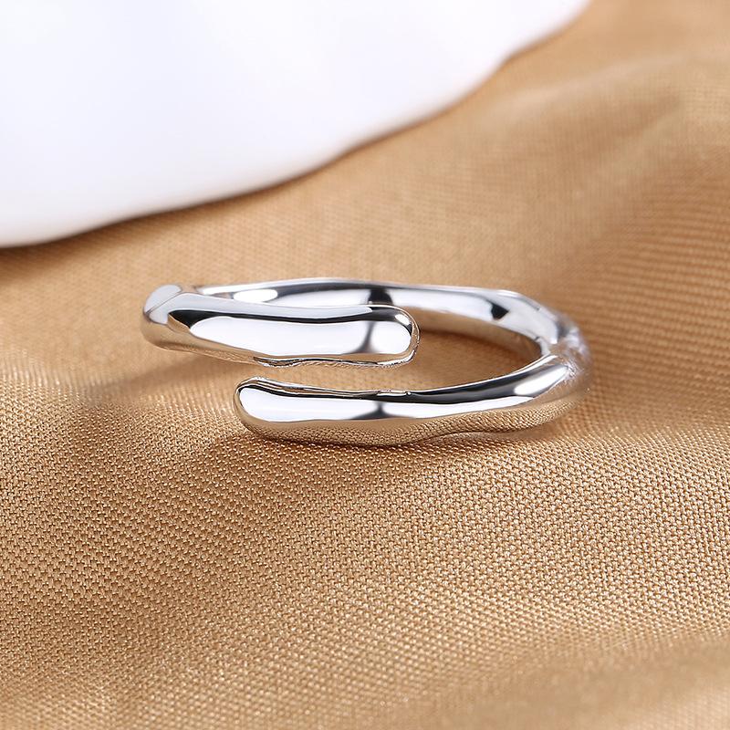 925 Sterling Silver HipHop Ring Open Adjustable Silver/Gold For Women Exquisite Student Girlfriend Jewelry Wedding Party GiftG