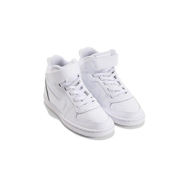 Nike Кеды Court Borough Casual Нескользящие Износостойкие Поддержка Средняя Высота Для Скейтборда Белые 870026-100