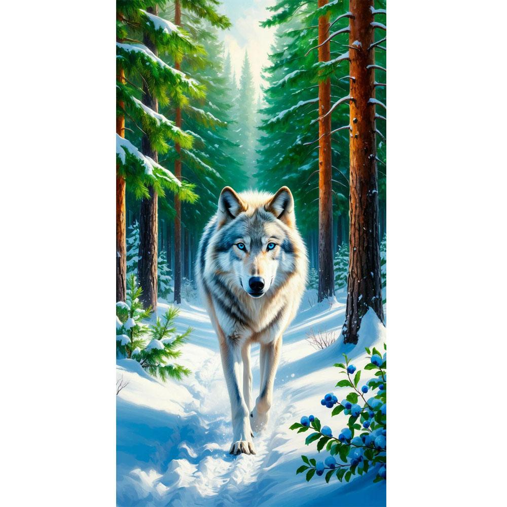 Тигр Волк Лиса в Зимнем Лесу Алмазная Вышивка Сделай Сам Крестиком Полная Выкладка Алмазная Мозаика Новая Коллекция Домашний Декор