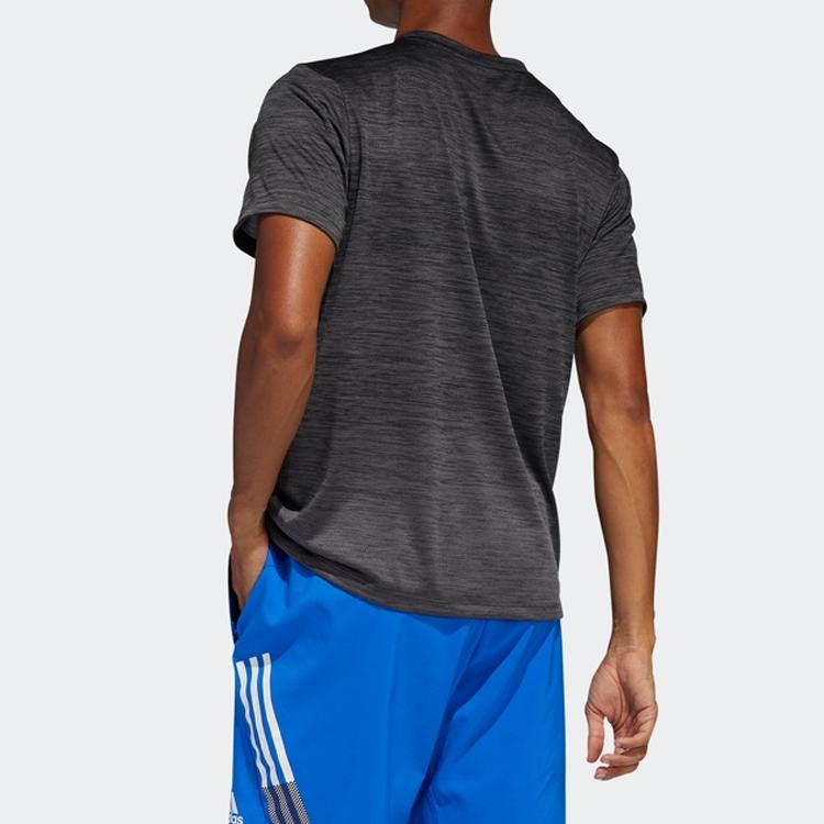 Adidas Футболка для тренировок с градиентом, мужские топы, черные FJ6125