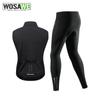WOSAWE осенне-зимний мужской велосипедный жилет, ветрозащитный светоотражающий флисовый велосипедный жилет без рукавов, приятный для кожи, удобный и теплый велосипедный комплект