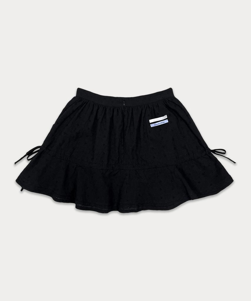 Sseomweeobeoteo Floral Ribbon Cancan Skirt - Black