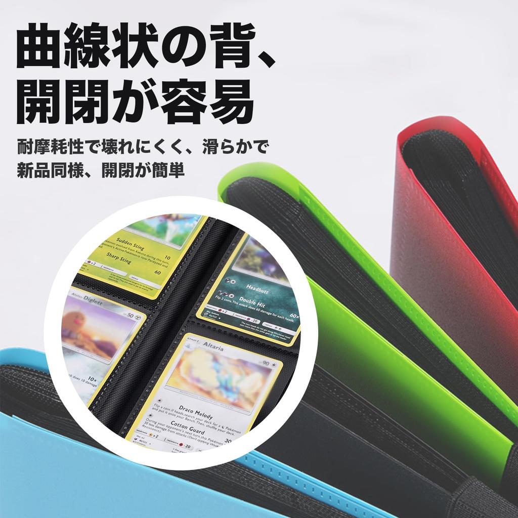 Картотека WISSUA, папка для карточек, чехол для карточек, совместимый с хранилищем карт, 4 кармана, вмещает 160 игровых/спортивных карточек (Черный, Карты)