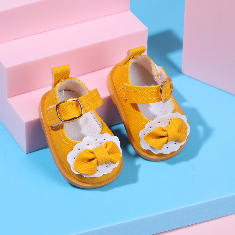 Handmade Toys Doll Accessories Mini Clothes Casual Shoes Doll Shoes 14 Inches Doll Bow Leather