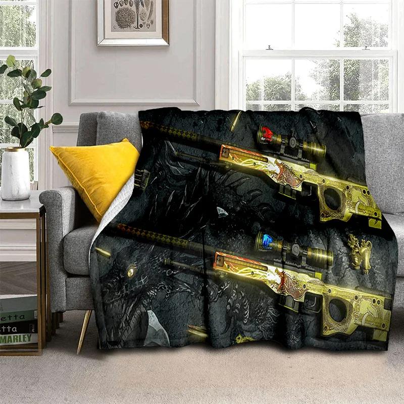 3D пистолет-нож USP, AK, M4, AWP, одеяло с патроном для винтовки, мягкое одеяло для дома, спальни, кровати, дивана, покрывало для пикника, детское одеяло