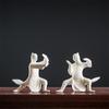 Керамические фигурки Тай Чи, украшение для офиса, рабочего стола, чайный столик, белый фарфор, украшения в стиле дзен, бонсай, цветочный горшок, поделки