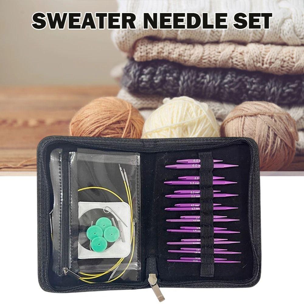 Набор гладких вязальных спиц Съемный чехол для крючков Инструменты для вязания