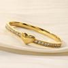 European and American Titanium Steel Bracelet Open Bracelet Heart Shaped Hand