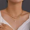 Fashionable Cute Bear Butterfly Pendant Necklace Multi - layer Design Alloy Jewelry for Women