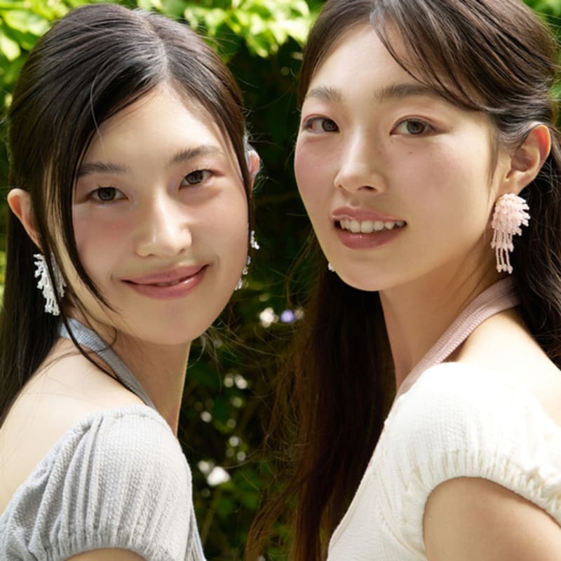 FANTASTIC PLANET pink bubble beads earrings