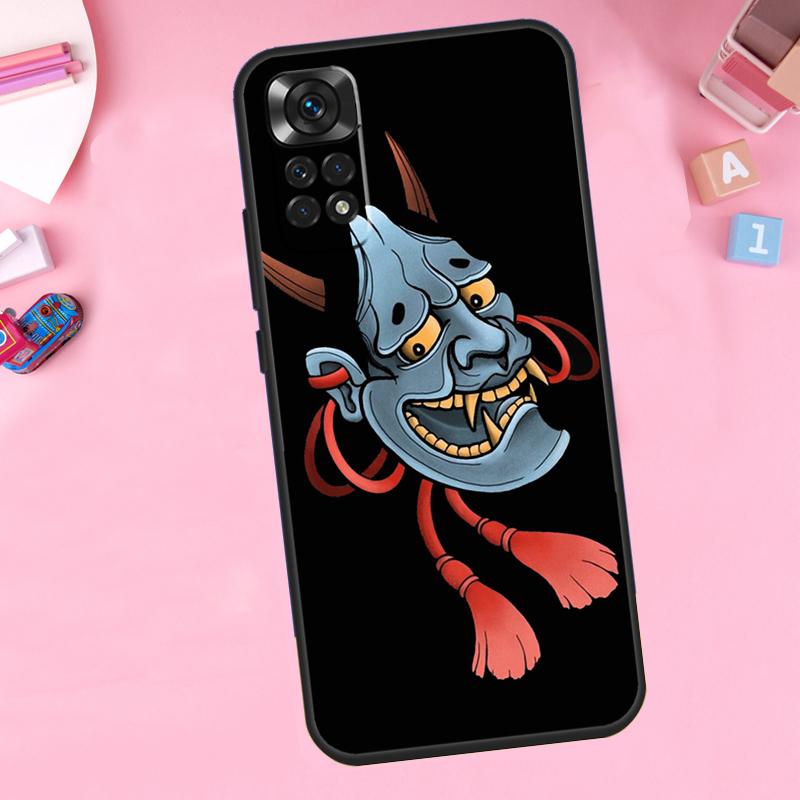 Japanese Hannya Oni Mask For Xiaomi Redmi Note 14 13 10 11 12 15 Pro Plus Phone Case For Redmi 15C 13C 12C 10C 14C 15