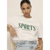 Sports American Retro Sports Idle Style Cotton Round Neck Short Sleeve T-shirt for Women