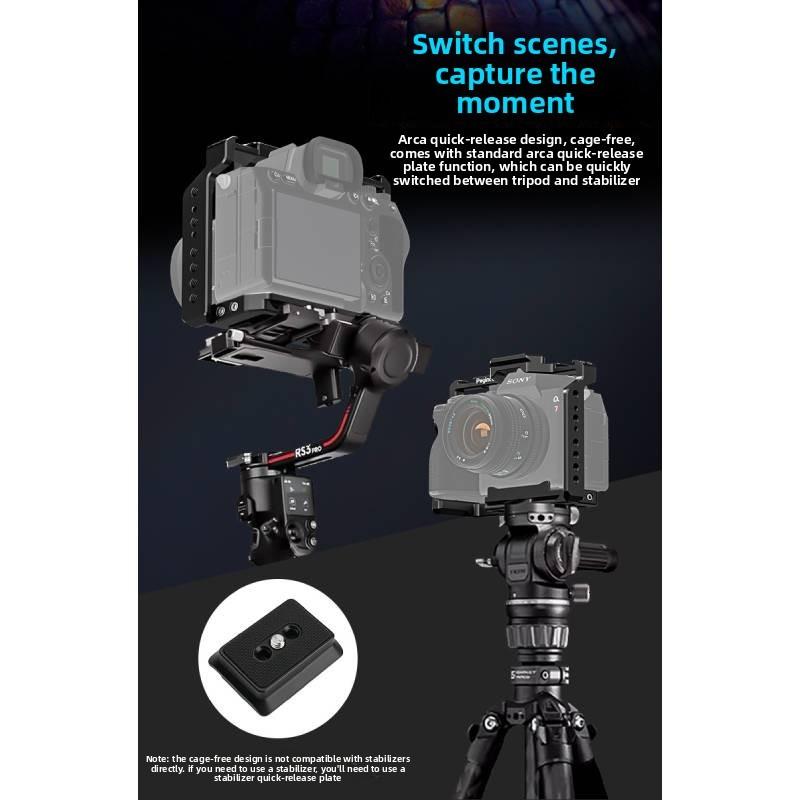 Клетка для камеры Sony A7m4 Компактная оснастка из алюминиевого сплава Для профессиональной съемки фильмов и видеоблогинга
