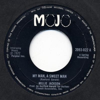 7-дюймовая пластинка MILLIE JACKSON - My Man, A Sweet Man 2093022 Mojo 1972 UK Соул/Фанк Б/У
