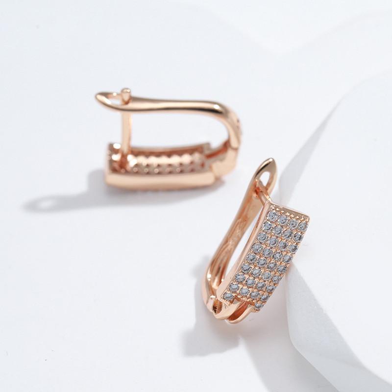 1 пара роскошных женских серег-гвоздиков золотого цвета, четыре ряда, серьги-гвоздики с микровосковой инкрустацией, циркониевые серьги для невесты, свадебные ювелирные украшения