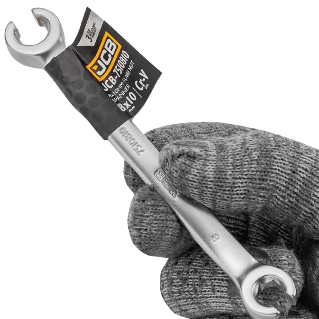 JCB 8x10mm split ring spanner 2-sided Cr-V 6-point