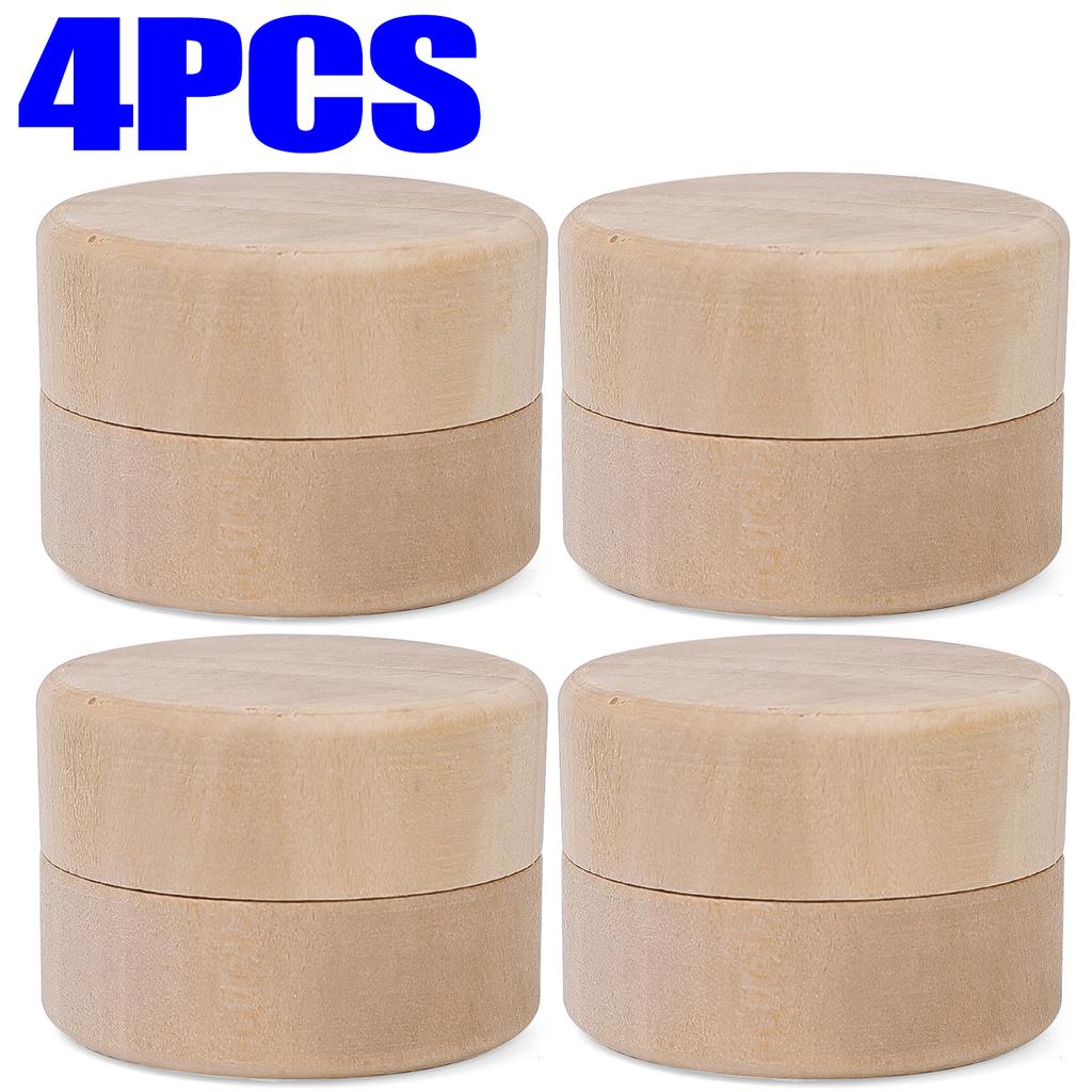 1/8x Mini Round Wooden Box Wedding Ring Jewelry Trinket Box Wood Storage Container Case DIY Your Names and Date Ring Container