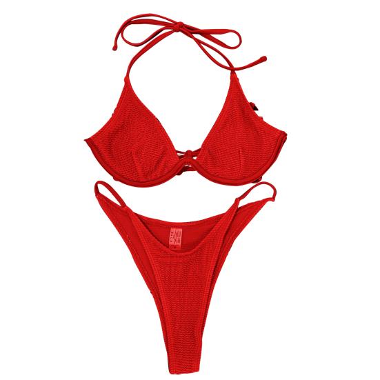 Пуш-ап треугольный мягкий сплошной цвет Холтер женский купальник бикини купальники для плавания