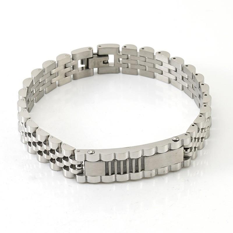Модный мужской браслет из нержавеющей стали, персонализированная цепочка для часов, мужская бижутерия из титановой стали 18 карат