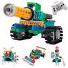 FlyCreat 4-in-1 Transforming Robot Building Blocks, 237 Pieces, Electric Toy, Tank Design, 3D Puzzle, Quadricycle Toy, Electric Assembly Robot Kit,