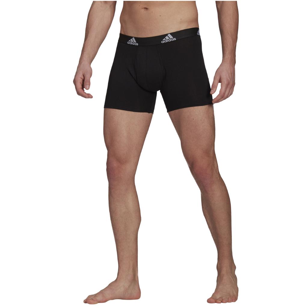 Adidas Logo Boxer Briefs 3 Pairs, Mens Black Boxer Shorts