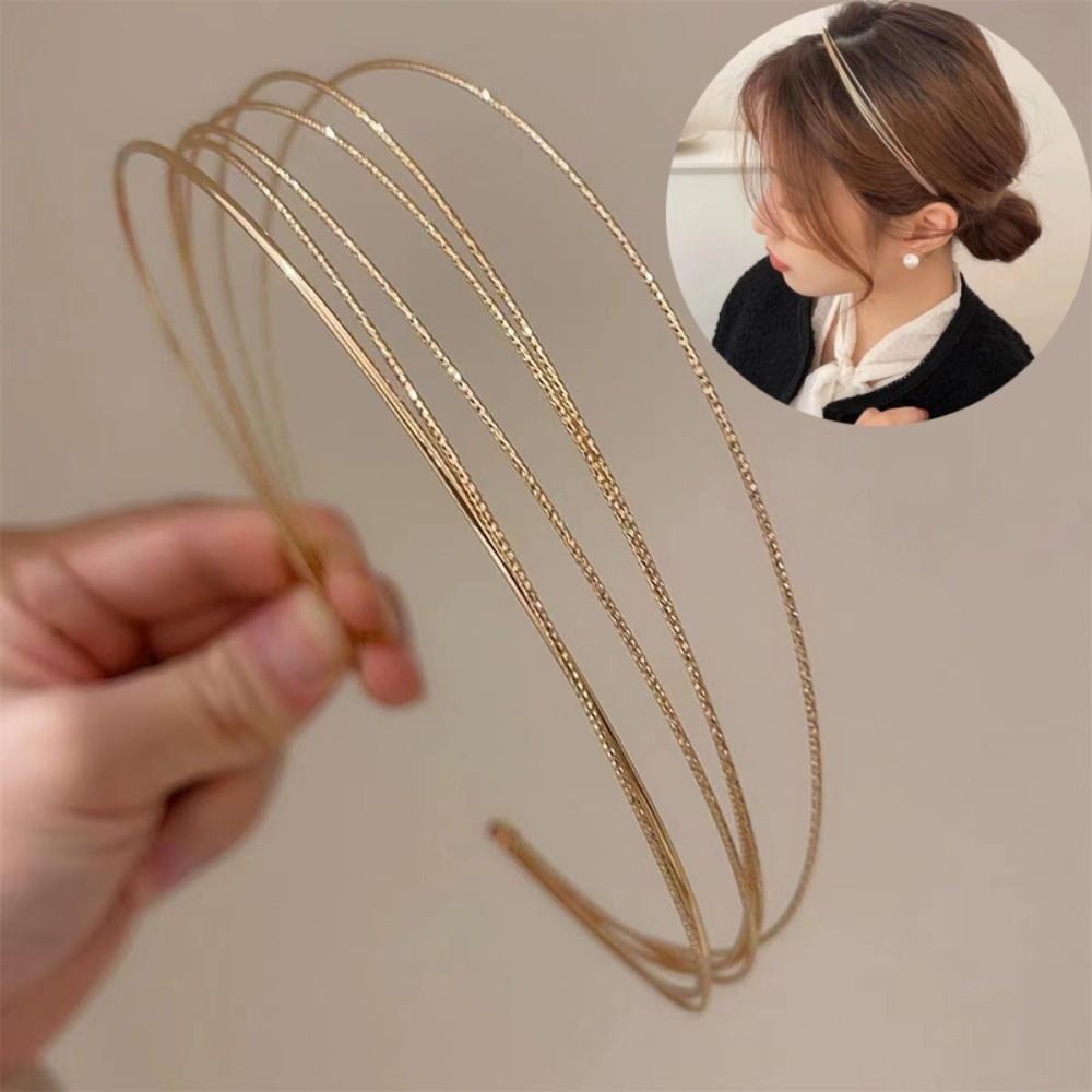 Adjustable Thin Headbands Metal Head Hoop Elegant Hair Band Girls