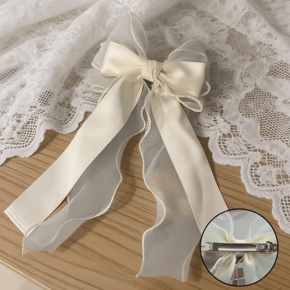 Soft Mesh Bow Hair Clip Large Bow Hair Barrettes New Sweet Headband Women Fashion