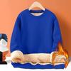 2024-6 autumn and winter new men's solid color round neck lamb wool thermal casual sweater men's coat