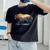 Summer Round Neck Simple Animal Patterns Printed Top Fashionable Casual Pure Cotton Short Sleeved Men's T-shirt