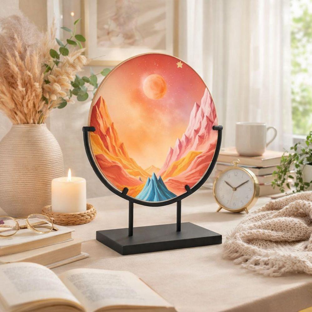 Fused Glass Art Metal Easel Stands Iron Decorative Plate Holder Home Office Desktop