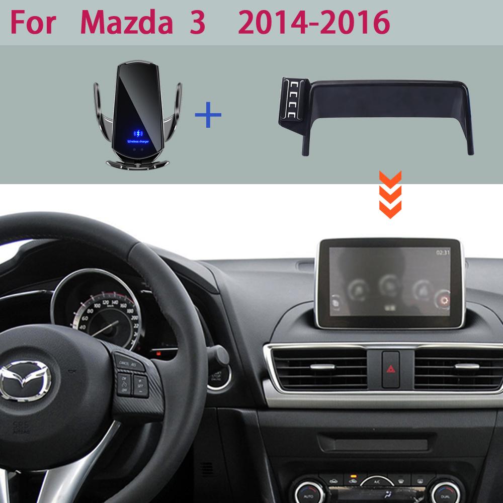 Автомобильный держатель для телефона для Mazda 3 2014 2015 2016 BM BN Экран Фиксированный Кронштейн для навигации Беспроводная зарядка Мобильная подставка Автомобильное крепление
