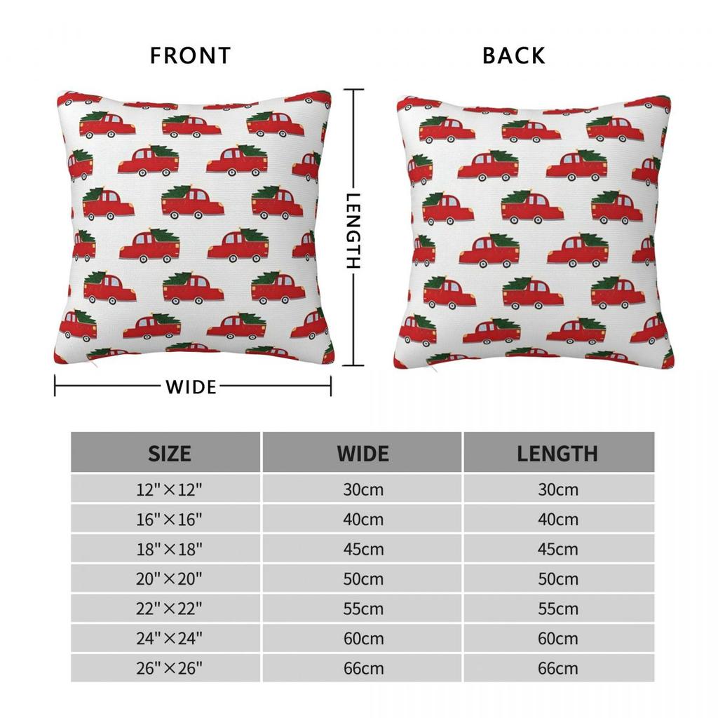 Christmas Festive Vintage Red Trucks And Tree Pillow Cover Pillow Case For Party Home Decor Cushion Cover Soft Pillowcases Gift
