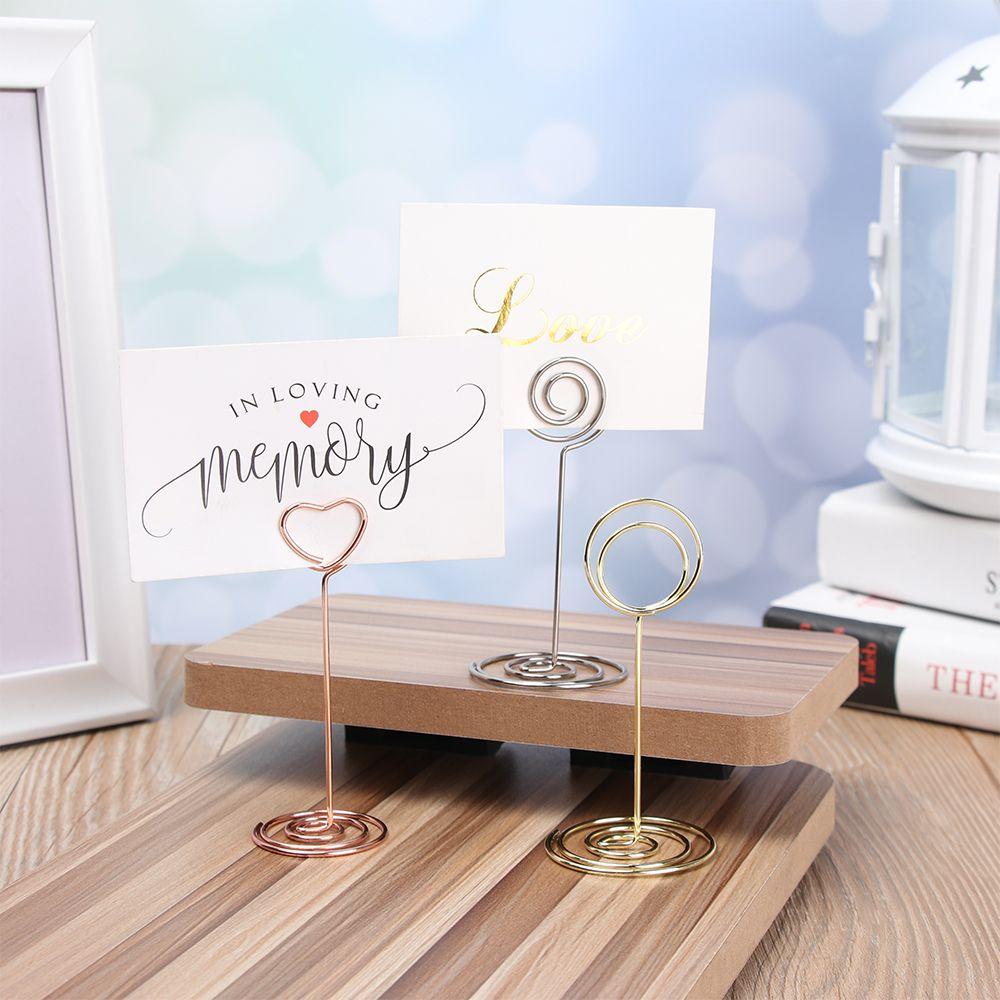 Heart Shape Paper Clamp Wedding Supplies Table Numbers Holder Photos Clips Place Card Clamps Stand